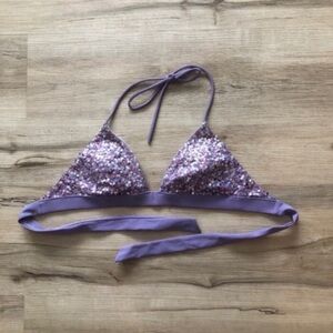 Victoria's Secret Lavender Sequin Bikini Top